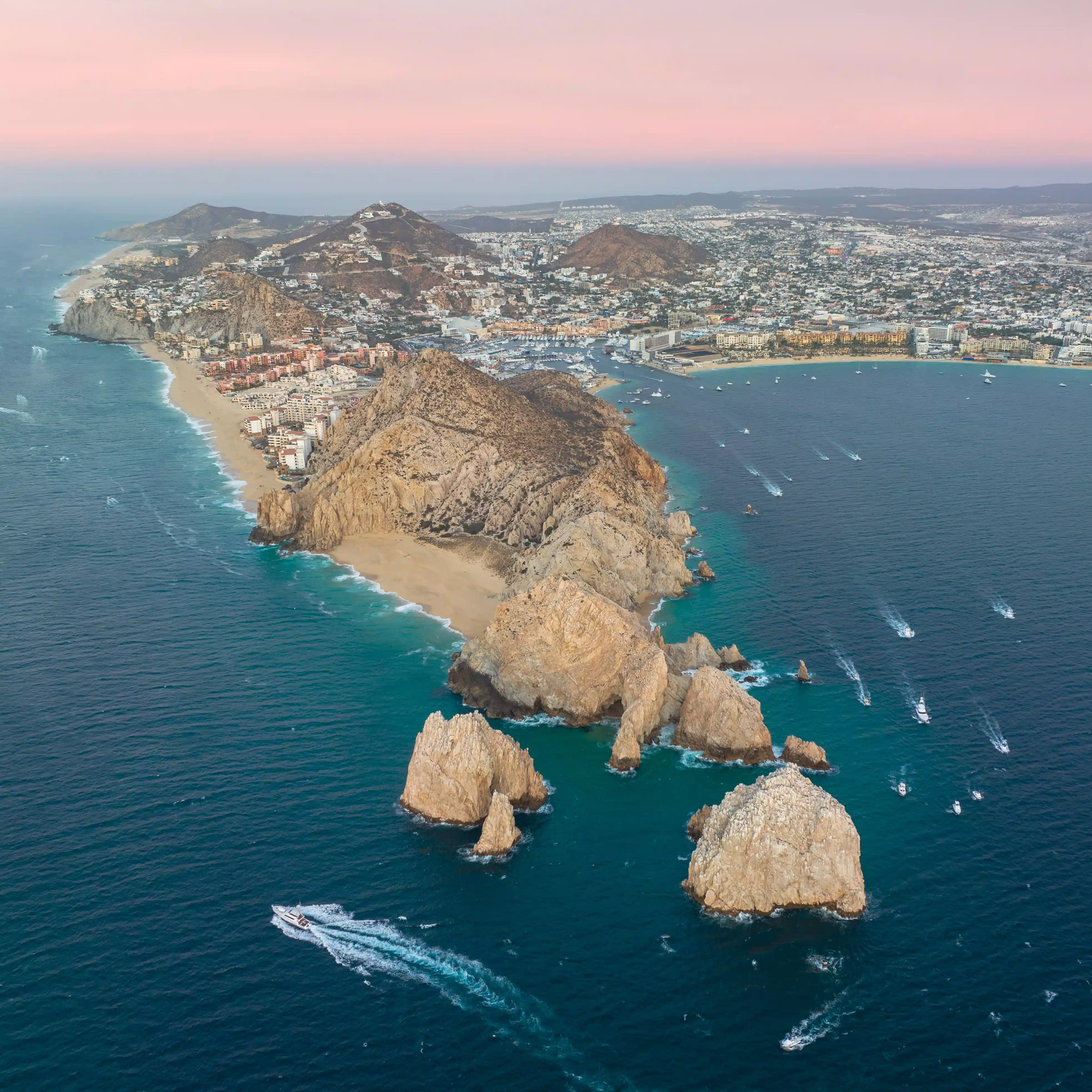 Aerial view of Cabo San Lucas and Land's End